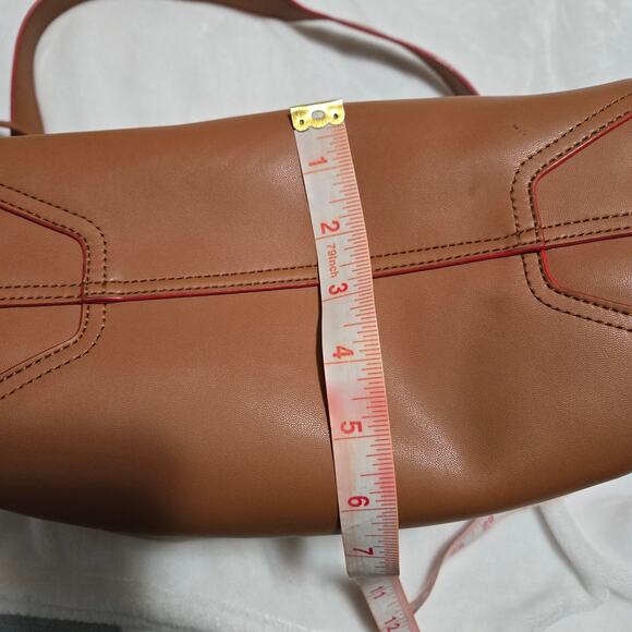 Vince Camuto Leila Brown Leather Drawstring Bucket Bag - Picture 15 of 15